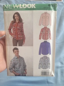 New Look Ladies & Mens Sewing Pattern 6232 Classic Long Sleeve Shirts - uncut - Picture 1 of 4