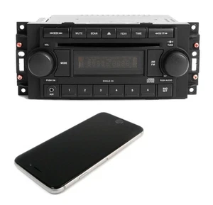 Jeep Dodge Chrysler 2004-2010 AM FM CD Auxiliary Input Bluetooth REF P05064171AE - Picture 1 of 5
