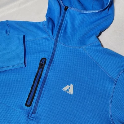 Eddie Bauer Whittaker FIRST ASCENT Blue 1/4 Zip Waffle hoodie lightweight L Tall - Image 1 of 4