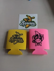 Savannah Bananas & Party Animals Exclusive Beer Coozies & Sticker Lot Bananaball - Picture 1 of 6