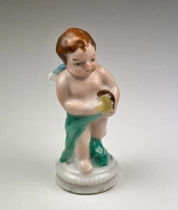 Vintage, ArtDeco Engel, spielt einen Bongo. Glänzende Keramik Figur. Besetztes Japan. - Bild 1 von 11