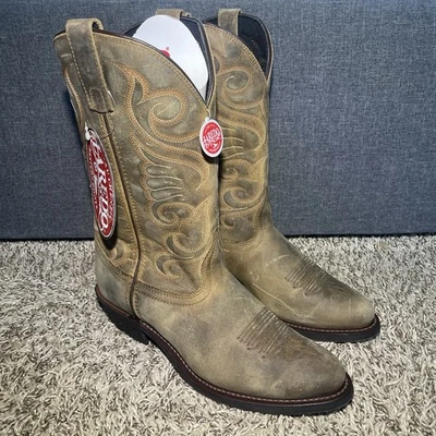 Laredo Bridget Cowboy Boots Womens Size 9.5 M Brown Western Distressed 11" 51084 - Image 1 of 4