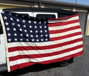Bandera americana vintage 48 estrellas 5'x9 1/2' estrellas cosidas lona pesada - Imagen 1 de 5