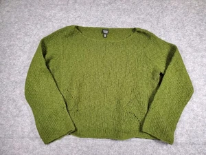 Eileen Fisher Grobstrickpullover Angora Kaninchenhaar Mischung grün Large Tall - Bild 1 von 11