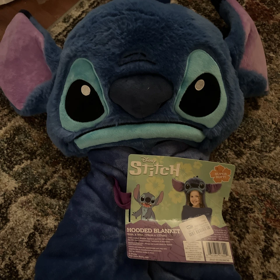 NUEVA Manta con Capucha Disney Lilo & Stitch 30"x50" Tiro Súper Suave para Niños 3+ Foto 1 de 1