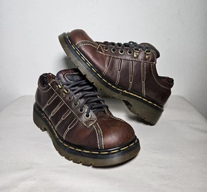 Vintage Dr. Martens Chunky 9764 Oxford Brown Leather Shoes Men's Size 7  - Picture 1 of 10