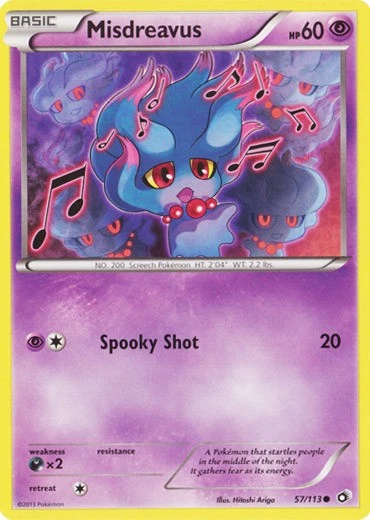 Pokemon - Misdreavus - 57/113 - Common - Legendary Treasures - NM - Image 1 of 1