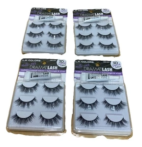 4 X L.A. Colors DramatiLash Wimpernset mit Kleber 3D Schicht Effekt Wimpern - Bild 1 von 3