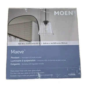 Moen Maeve Pendant Matte Black Finish Adjustable 6 to 53 Inches  - Picture 1 of 4