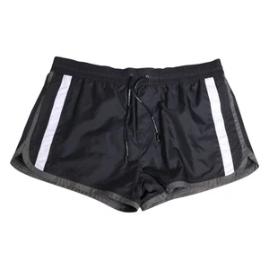 DOLCE & GABBANA Swimwear Black White Polyester Logo Elastic Waistband IT4/US S - Picture 1 of 5