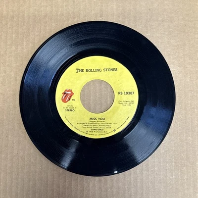45 об/мин винтажный 7-дюймовый виниловый музыкальный автомат с одним хитом Rolling Stones Miss You - Изображение 1 из 2