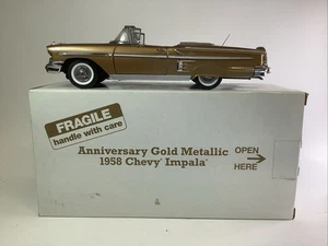 Danbury Mint 1958 Chevrolet Impala 1:24 Anniversary Gold Metallic - Picture 1 of 9