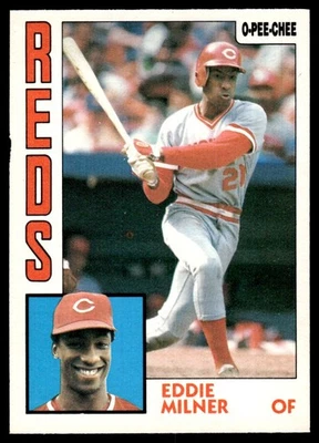 1984 O-Pee-Chee VTG OPC Baseball Eddie Milner Cincinnati Reds #34 - Image 1 of 2