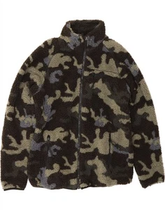 BRANDIT Mens Fleece Jacket UK 36 Small Green Camouflage Polyester DN43 - Picture 1 of 3