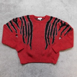 & Other Stories Wollmischung Pullover Damen kleine rote Streifen Flammen Glitzer flauschig - Bild 1 von 14