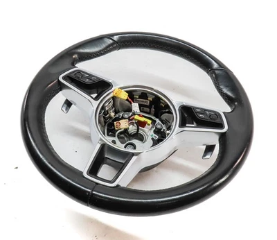11-16 PORSCHE CAYENNE (958 970 G1) 3-SPOKE LEATHER STEERING WHEEL w/ PADDLES - Image 1 of 4