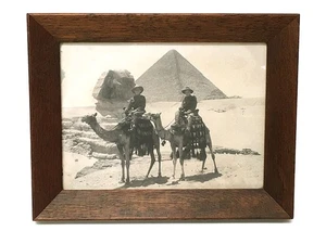 WORLD WAR 1 ANZAC PHOTO EGYPT - SPHINX & PYRAMIDS NEW ZEALAND KAURI PINE FRAME - Foto 1 di 6
