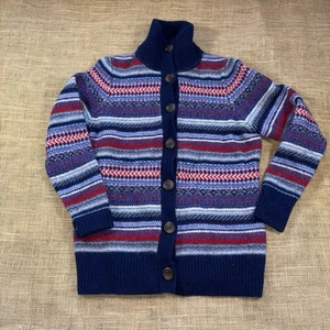 LL Bean Womans Multicolor Merino Wool Fair Isle Button Up Cardigan Sweater Med. - Picture 1 of 5