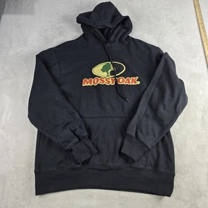 NEW Mossy Oak Men's Hoodie Sweatshirt Black/Camouflage Large - Picture 1 of 7