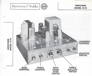 1956 Newcomb D-12 Audio Verstärker Röhrenverstärker Photofact Schematic Manual D12 - Bild 1 von 2