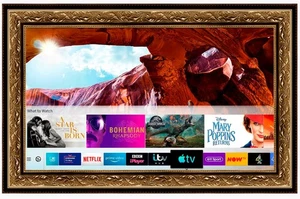 TV in Disguise Framed Mirror, with a Samsung Qled Smart LED TV - Picture 1 of 10