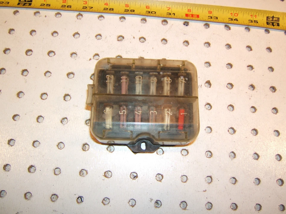 BMW 1974 2002 under Hood 12 Fuse type small Fuse OE 1 Box with 12 fuses &1 Cover - Image 1 of 4