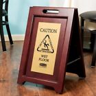 Rubbermaid Commercial Executive Series 22" Wooden Wet Floor Sign - 1867507