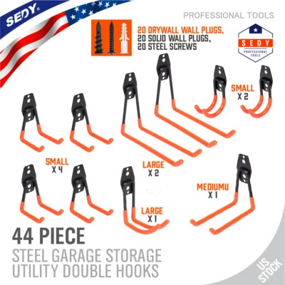 10-Pack Garage Storage Utility Double Hooks Power Tools Ladders Bikes Bulk Items - Изображение 1 из 4