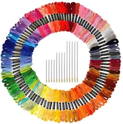Paxcoo 124 Skeins Embroidery Floss Cross Stitch Thread with Needles - Image 1 of 4