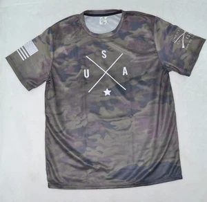 Grunt Style Simple USA T-Shirt - Woodland Camo Size X-Large - Picture 1 of 14