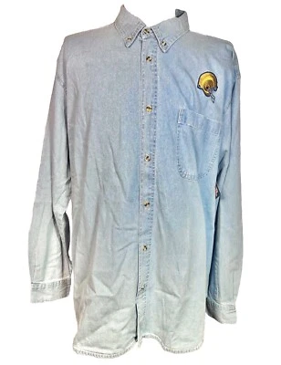 Camisa de mezclilla bordada vintage 99-00 St. Louis Rams con botones por el borde nueva con etiquetas Foto 1 de 4
