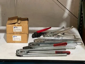 Lot of 1/2" Poly Strapping / Banding Tools: Tensioners, Crimpers/Sealers, Seals - Picture 1 of 4