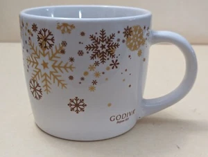 Taza de cerámica - Taza de café Godiva - Copos de nieve blancos - Alimentos gourmet de invierno - 14 oz. - Imagen 1 de 7
