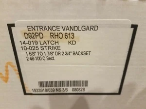 Schlage D92PD RHO 613 Vandlgard Entrance Lock Brand New - Picture 1 of 4