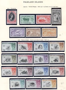 ISOLE FALKLAND 1953-1960 SET COMPLETO S.G. 186-207 OTTIME CONDIZIONI LEGGERISSIMA CERNIERA - Foto 1 di 1