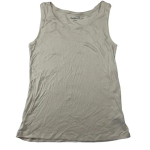 Camiseta sin mangas Croft & Barrow vacía de lona crema cuello redondo talla L algodón modal nueva con etiquetas - Imagen 1 de 8