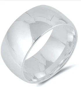 New Solid 925 Sterling Silver 10mm Wedding Band Ring size 12 Men or Women USA - Picture 1 of 1