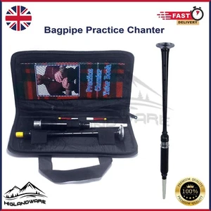 Black Rosewood Highland Bagpipe Learning Practicing Chanters With Reeds & Bag - Picture 1 of 3