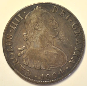 mw26464 Mexico Silver 4 Reales 1804 Mo TH Charles IV Rare Denomination !!! - Picture 1 of 2