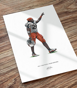 Sean Taylor Poster Miami Hurricanes Football Illustrated Art Print
