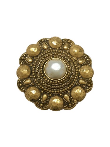 CHANEL Vecchi motivole floreale placc finta per GLDling peeli perla480