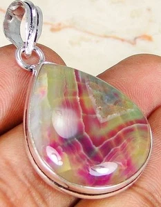 SnakeSkinQuartz & 925SilverHandmadeBeautifulPendant 42mmG83-34668 &925SilverChai - Picture 1 of 3