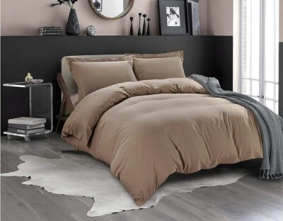 Stylish Duvet Collection Egyptian Cotton 1000 TC Taupe(Beige) Solid Select Item - Image 1 of 4