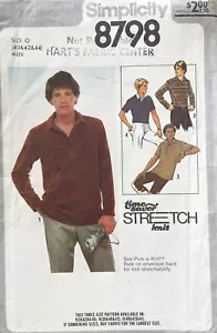 Suéter para hombre Simplicity 1970 patrón superior 8798 talla 40-44 sin cortar - Imagen 1 de 2