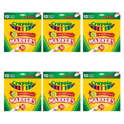 60pc Crayola Classic Broadline Markers Drawing Colouring Pen Kids 3y+ Art/Craft - image 1 of 4