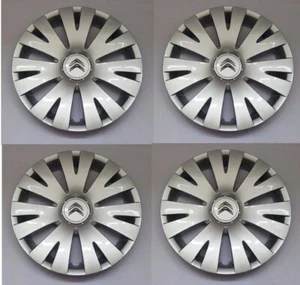 ORI SET 4X ENJOLIVEUR DE ROUE 15" CITROEN BERLINGO III 98136143VV ARGENTE TOP - Imagen 1 de 2