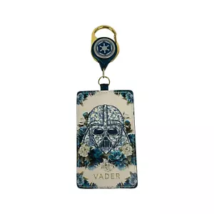 Loungefly Star Wars Vader Retractable Card Holder White Blue NEW 4.5 x 2.75 - Picture 1 of 8