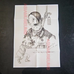 1943 WW2 US CARICATURE FUNNY ART DRAWING COMIC VINTAGE WAR PROPAGANDA POSTER E55 - Picture 1 of 9