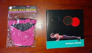 Slider Discs 2 pk (Blue) & 1 pr Gloves Core Work Out Fitness Accessory Both New - Picture 1 of 3