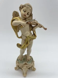 Vintage Depose Italy Angel Cherub Cupid Playing a Violin Figurine - Picture 1 of 7